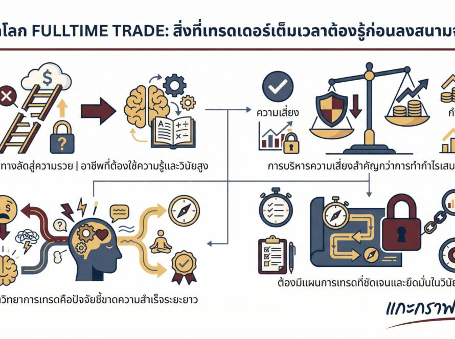 อินโฟกราฟิกสรุปเรื่อง FULLTIME TRADE สิ่งที่ต้องรู้ | แกะกราฟกับกุ๊ก