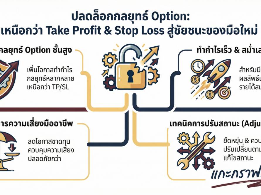 อินโฟกราฟิกสรุปเรื่อง Option ไม่ได้มีแค่ Take Profit หรือ Stop Loss | ทำไมมือใหม่ถึงชนะได้เร็ว