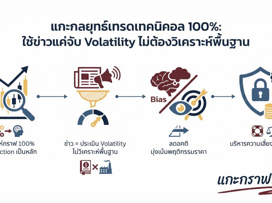 อินโฟกราฟิกสรุปเรื่อง เทคนิคอล 100% ส่วนข่าวใช้ดูแค่ "Volatility" วันไหน