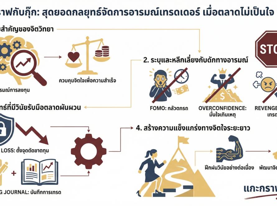 อินโฟกราฟิกสรุปเรื่อง การจัดการอารมณ์เมื่อตลาดไม่เป็นใจ Ep.2