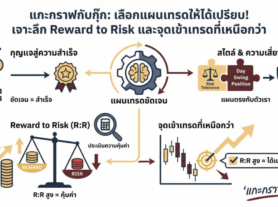 อินโฟกราฟิกสรุปเรื่อง มีหลายแผนเทรด เลือกให้น้ำหนักแผนไหน? | เคล็ดลับการเข้าเทรดเมื่อ "Reward to Risk ได้เปรียบ"