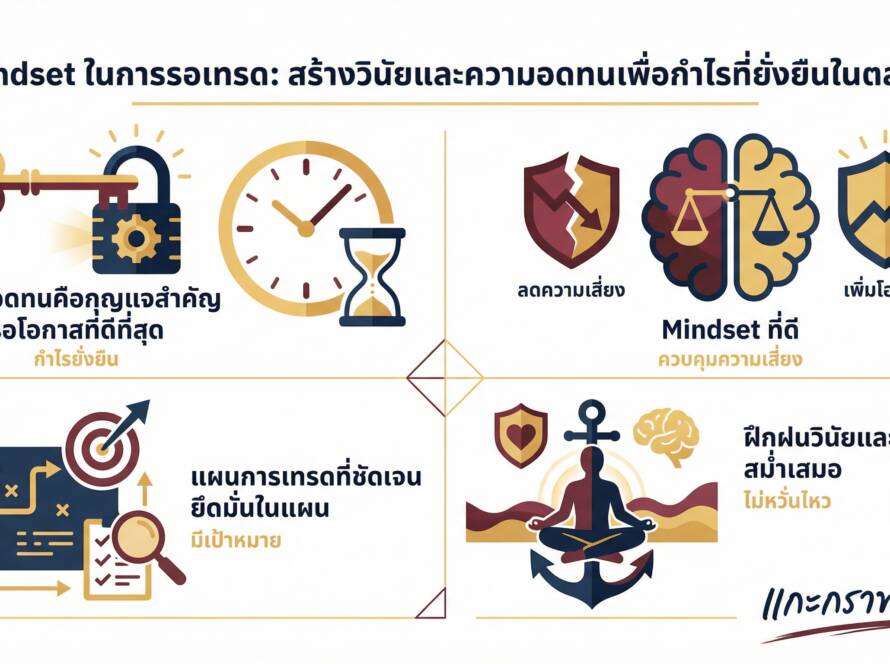 อินโฟกราฟิกสรุปเรื่อง Mindset ในการ รอ เทรดมันทำยังไง | แกะกราฟกับกุ๊ก