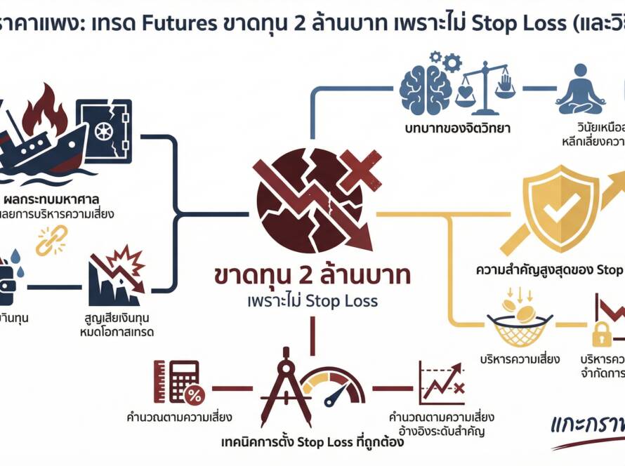 อินโฟกราฟิกสรุปเรื่อง บทเรียนเทรด Futures ขาดทุน 2 ล้าน เพราะไม่ Stop Loss เหตุการณ์เปลี่ยนชีวิต