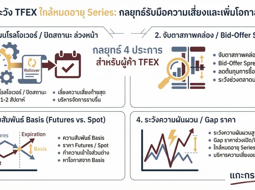 อินโฟกราฟิกสรุปเรื่อง ข้อควรระวังช่วงใกล้หมด Series ใน TFEX | แกะกราฟกับกุ๊ก