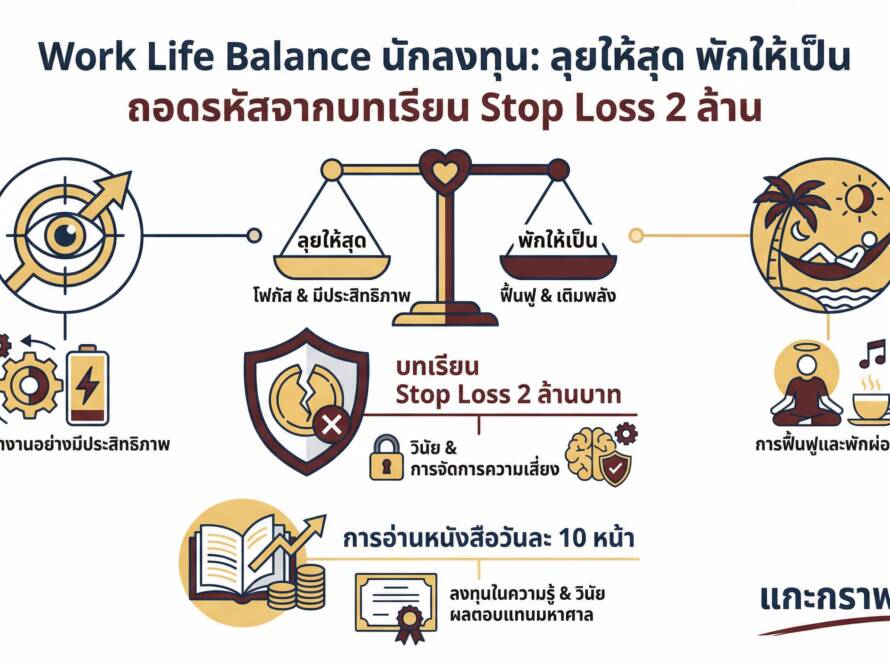 อินโฟกราฟิกสรุปเรื่อง Work Life Balance ลุยให้สุด พักให้เป็น จากบทเรียน Stop Loss 2 ล้านถึงการอ่านวันละ 10 หน้า