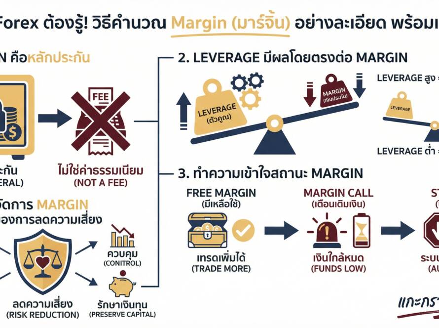 อินโฟกราฟิกสรุปเรื่อง มือใหม่ Forex ต้องดู! วิธีคำนวณ Margin (มาร์จิ้น) ที่ใช้เทรดจริง