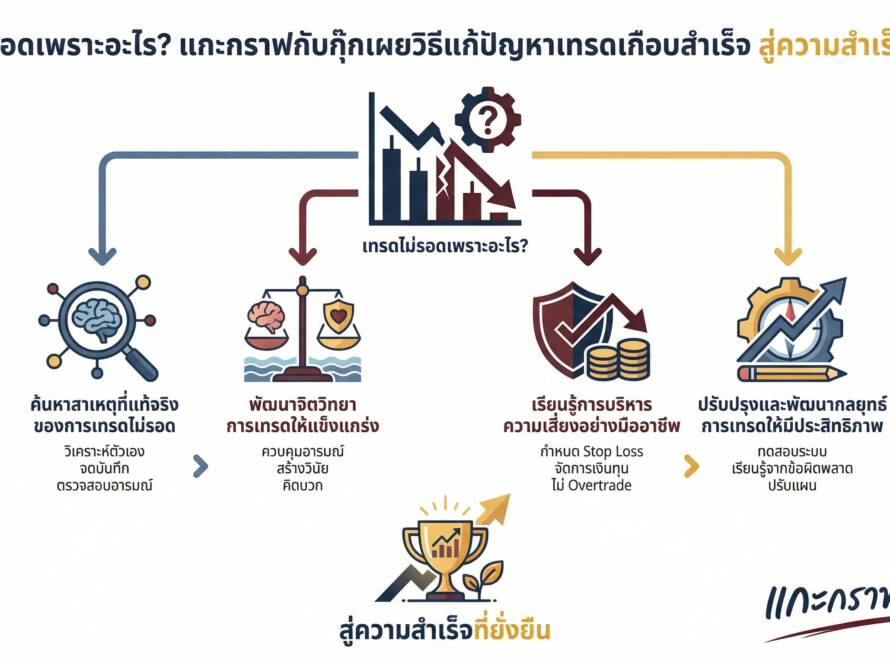 อินโฟกราฟิกสรุปเรื่อง เทรดไม่รอดเพราะอะไร? แก้ไขปัญหาเทรดเกือบสำเร็จ ให้กลายเป็นสำเร็จได้จริง!