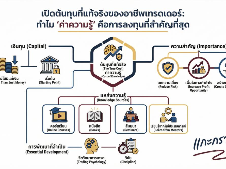 อินโฟกราฟิกสรุปเรื่อง ต้นทุนของอาชีพการเทรด คือ ต้นทุนค่าความรู้ #fulltimetrader #การเทรดหุ้น #อาชีพนักเทรด#เทรดทองคำ