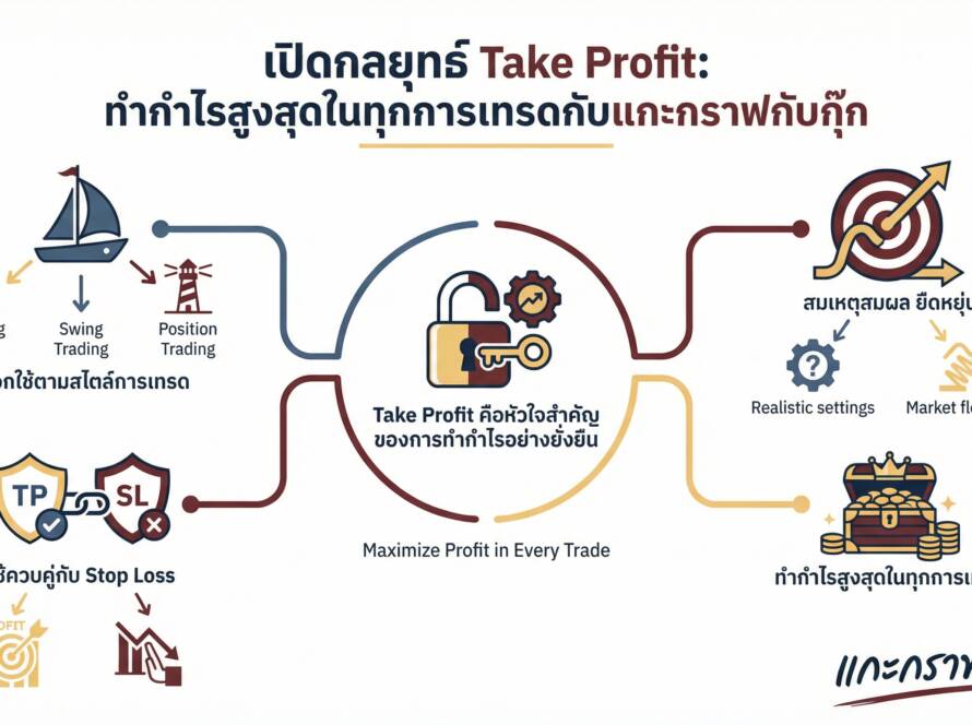 อินโฟกราฟิกสรุปเรื่อง กลยุทธ์การ Take Profit | แกะกราฟกับกุ๊ก