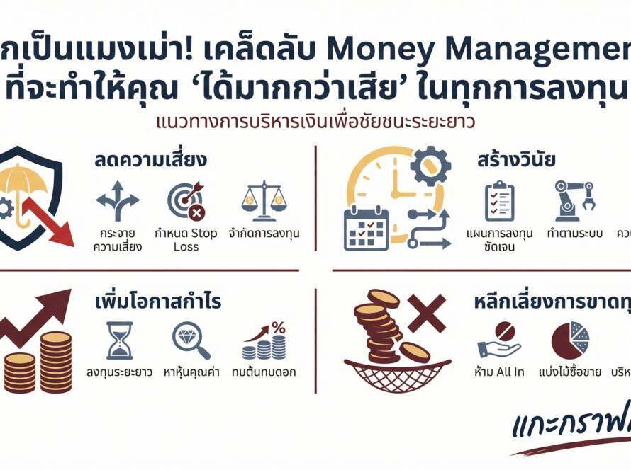 อินโฟกราฟิกสรุปเรื่อง All In = เจ๊งไว! วิธีเลิกเป็นแมงเม่าและอยู่ฝั่ง "ได้มากกว่าเสีย" ด้วย Money Management