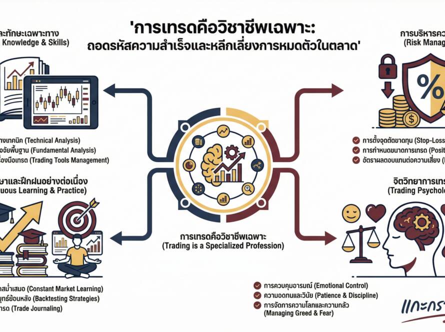 อินโฟกราฟิกสรุปเรื่อง การเทรด คือ วิชาขีพเฉพาะ ไม่มีความรู้หมดตัวได้ #fulltimetrader #เทรดทองคำ #เทรดforex #เทคนิคการเทรด