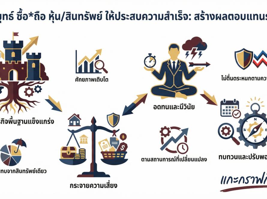 อินโฟกราฟิกสรุปเรื่อง วิธีการ ซื้อ*ถือ ให้ประสบความสำเร็จ | แกะกราฟกับกุ๊ก