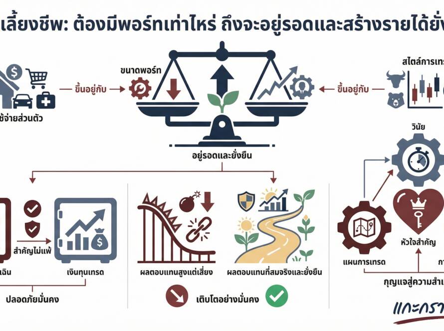 อินโฟกราฟิกสรุปเรื่อง ต้องมีพอร์ทเท่าไหร่ ถึงจะเทรดเลี้ยงชีพได้