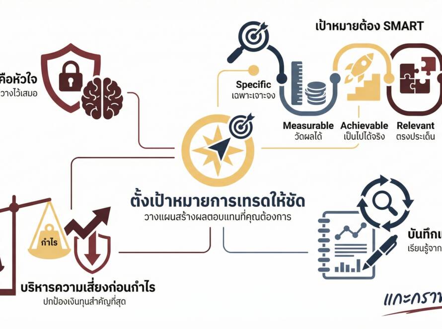 อินโฟกราฟิกสรุปเรื่อง ตั้งเป้าในการเทรด EP1 อยากได้เท่าไหร่ต้องวางแผนยังไง?
