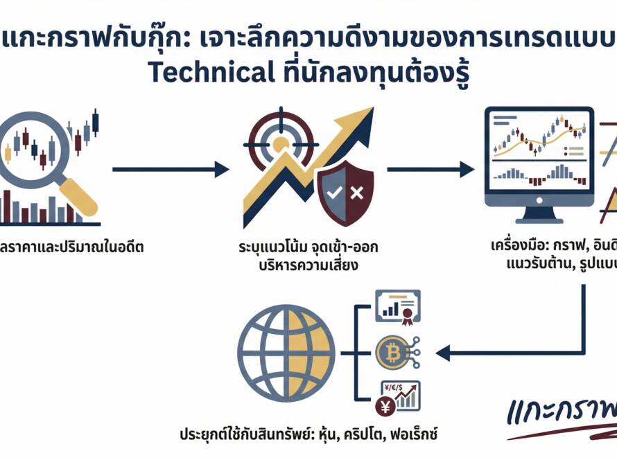 อินโฟกราฟิกสรุปเรื่อง ความดีงามของการเทรดแบบ Technical | แกะกราฟกับกุ๊ก